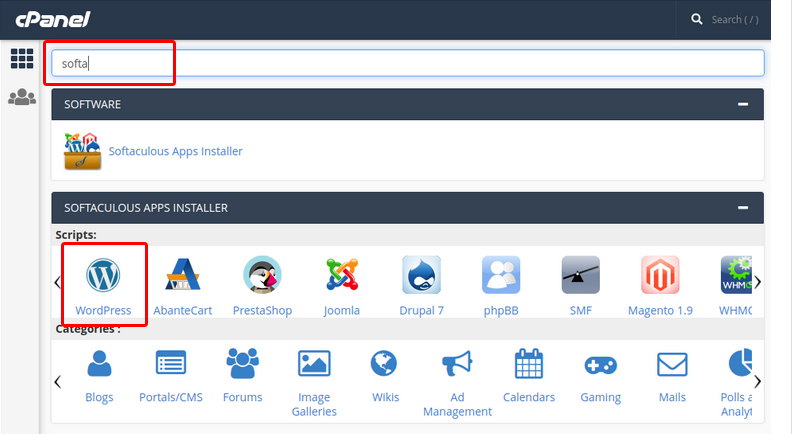 Softaclouse on cpanel