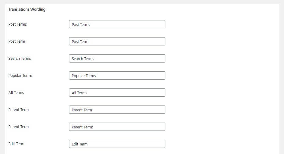 Translation wording in simple taxonomy plugin