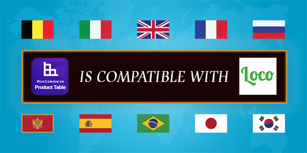 Woocommerce product table plugin compatible with Loco translate