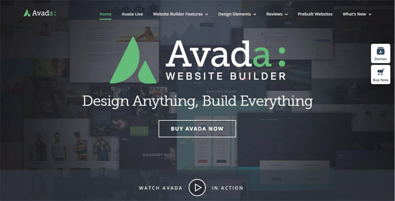 Avada WordPress theme demo page