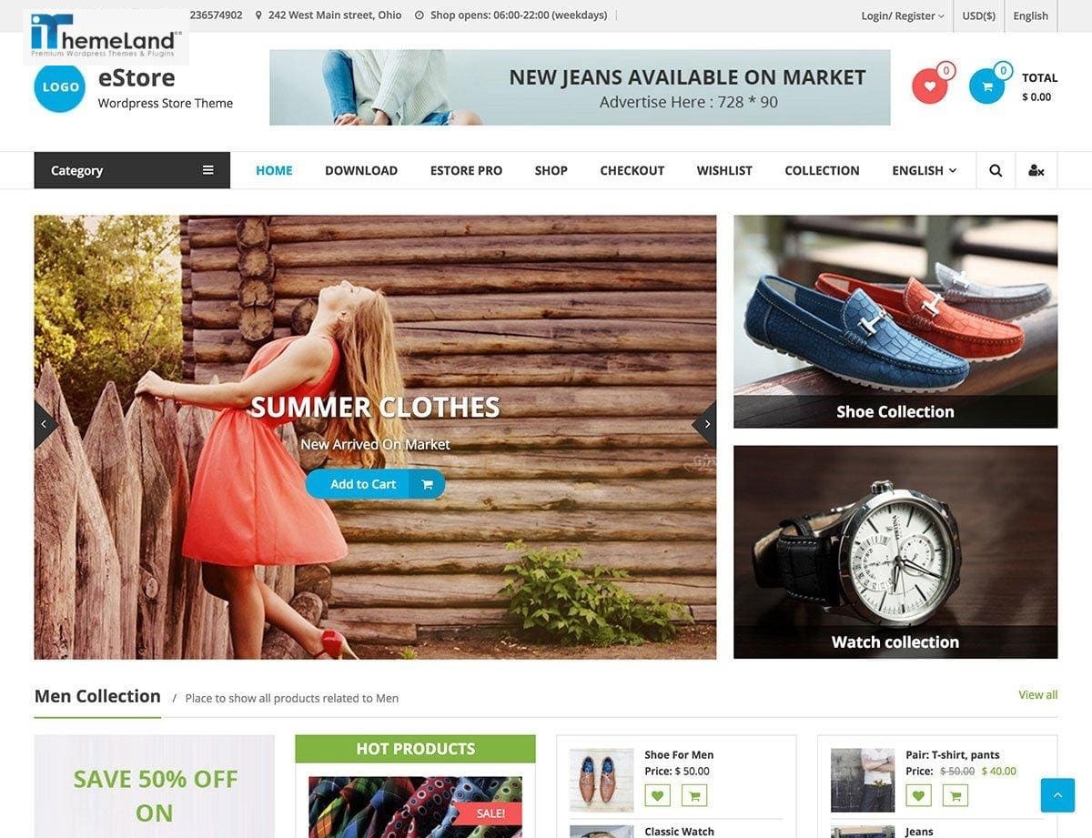 estore woocommerce theme