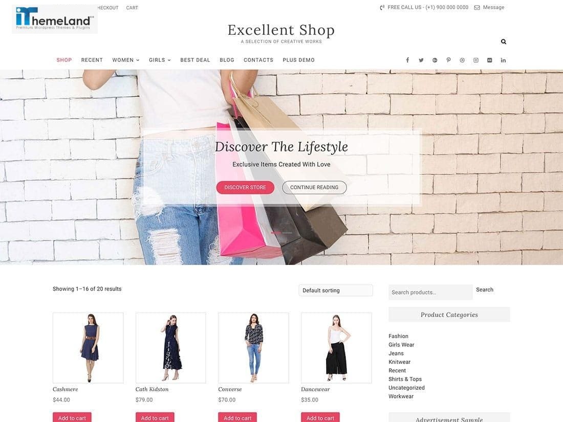 Excellent woocommerce free theme