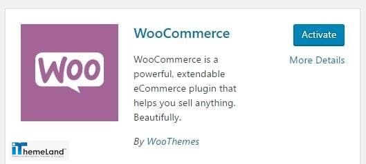 activate woocommerce plugin in WordPress