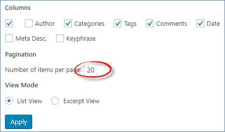 Set products per page value