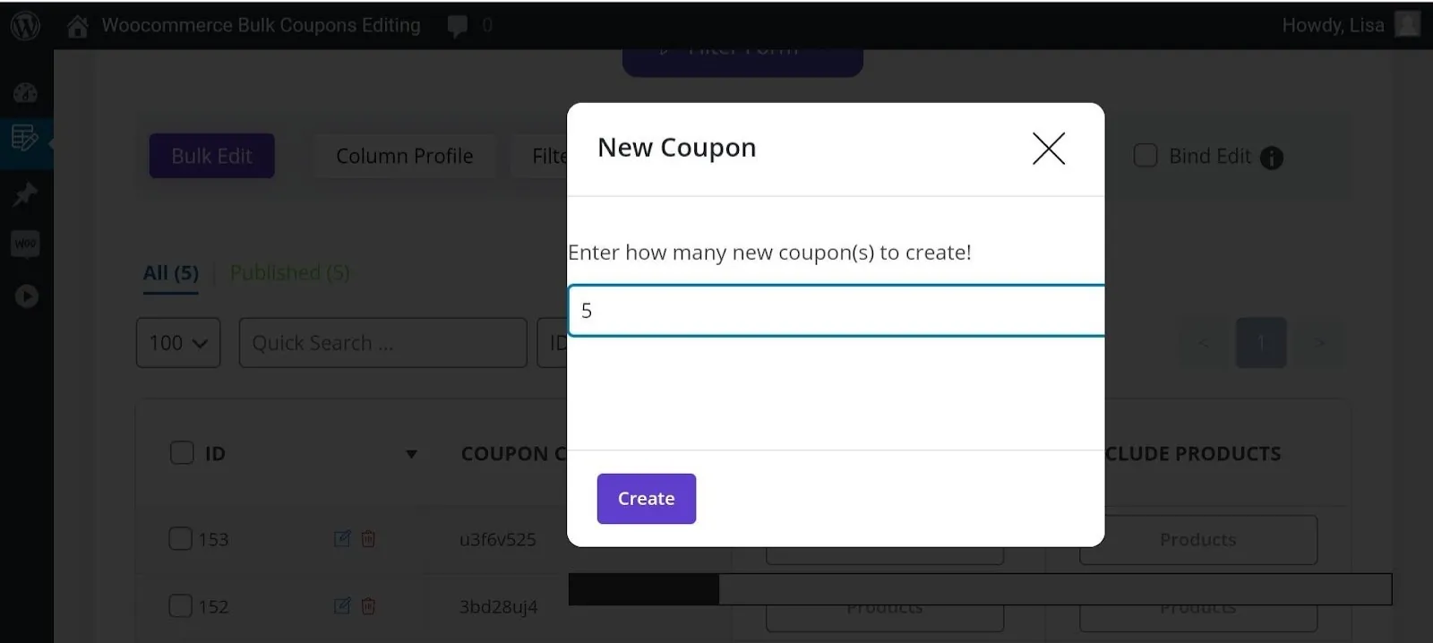 woocommerce bulk create multi copon