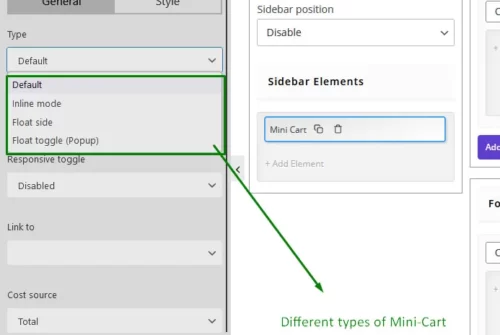 There are 4 different types of cart for product table