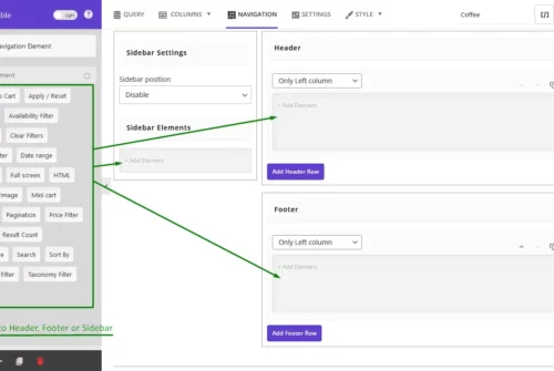 Add various controls above and below the table, including search box and filter dropdowns