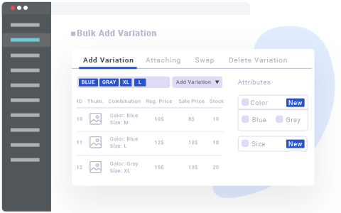 bulk add WooCommerce product variations