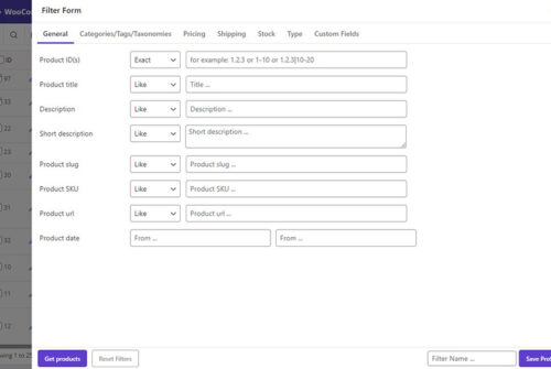 WooCommerce bulk variation filter form