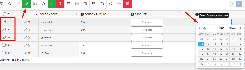 Mark desired coupons and Bind edit WooCommerce coupon expiry date