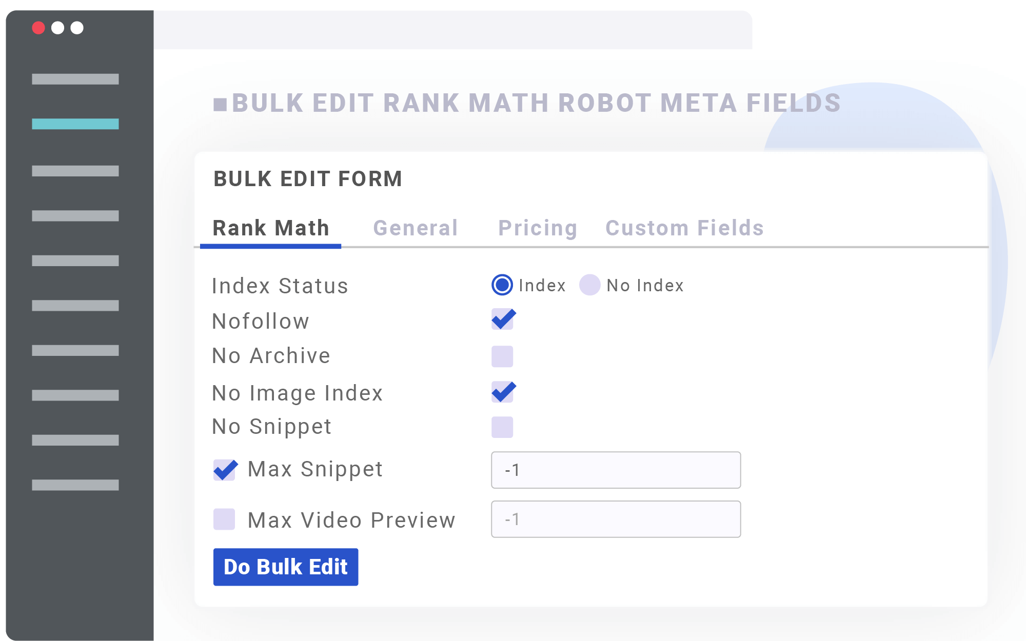 Bulk Edit Rank Math SEO robot meta fields